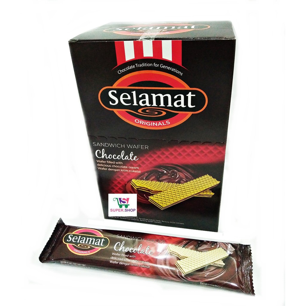

Selamat Sandwich Wafer Chocolate / Cokelat BOX (isi 20 pcs)
