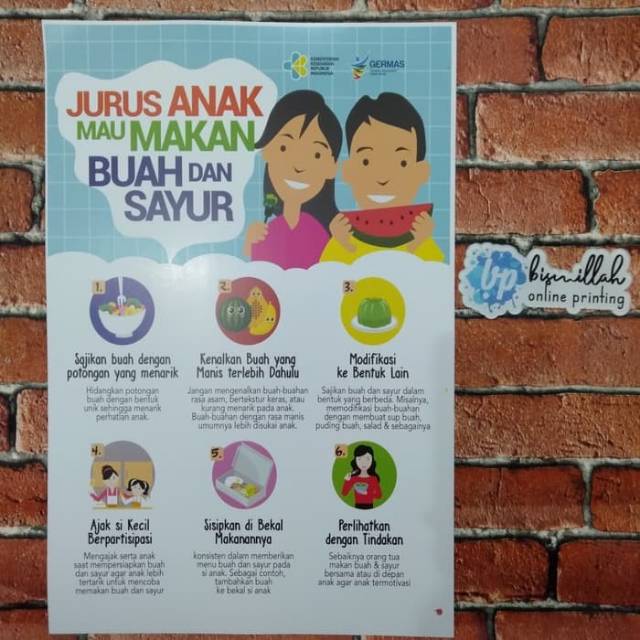 Poster Jurus Anak Mau Makan Buah Dan Sayur Shopee Indonesia