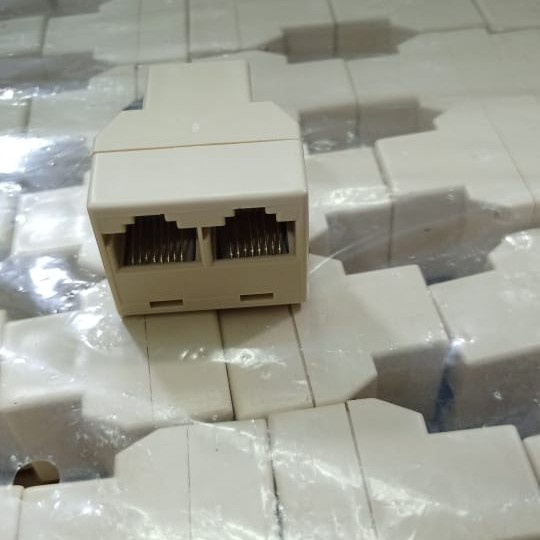 Barel Spliter Splitter Pembagi Cabang UTP Lan RJ45 RJ 45 Double 2 Port