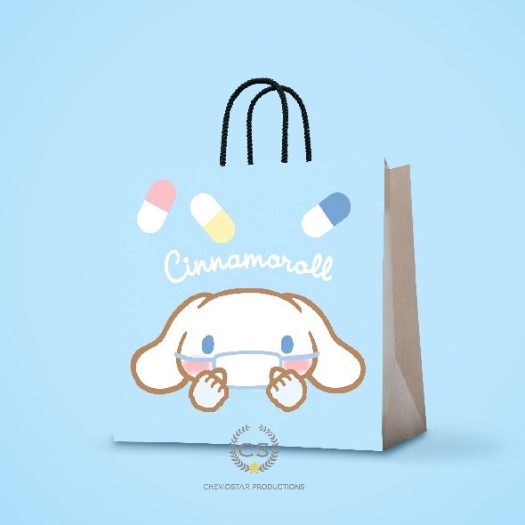 

Terlaris Paper bag sanrio mask Tas kertas Tas kado Sanrio pake masker Goodiebag - 1, M