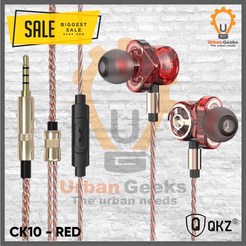 Earphone Music HiFi 4D Sound With Mic QKZ CK10 Six Core Dynamic Driver