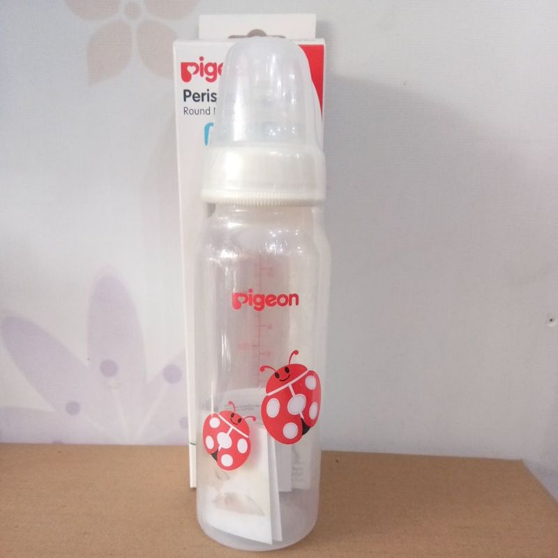 PIGEON PERISTALTIC NIPPLE ROUND BURSING BOTTLE SLIM NECK M(4,5BULAN) 240ML/8oZ