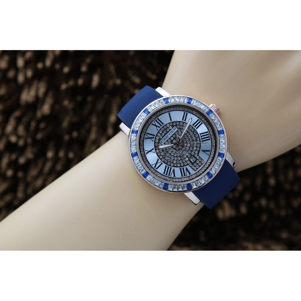 Jam tangan Wanita Cartier Rubber Plat Putih
