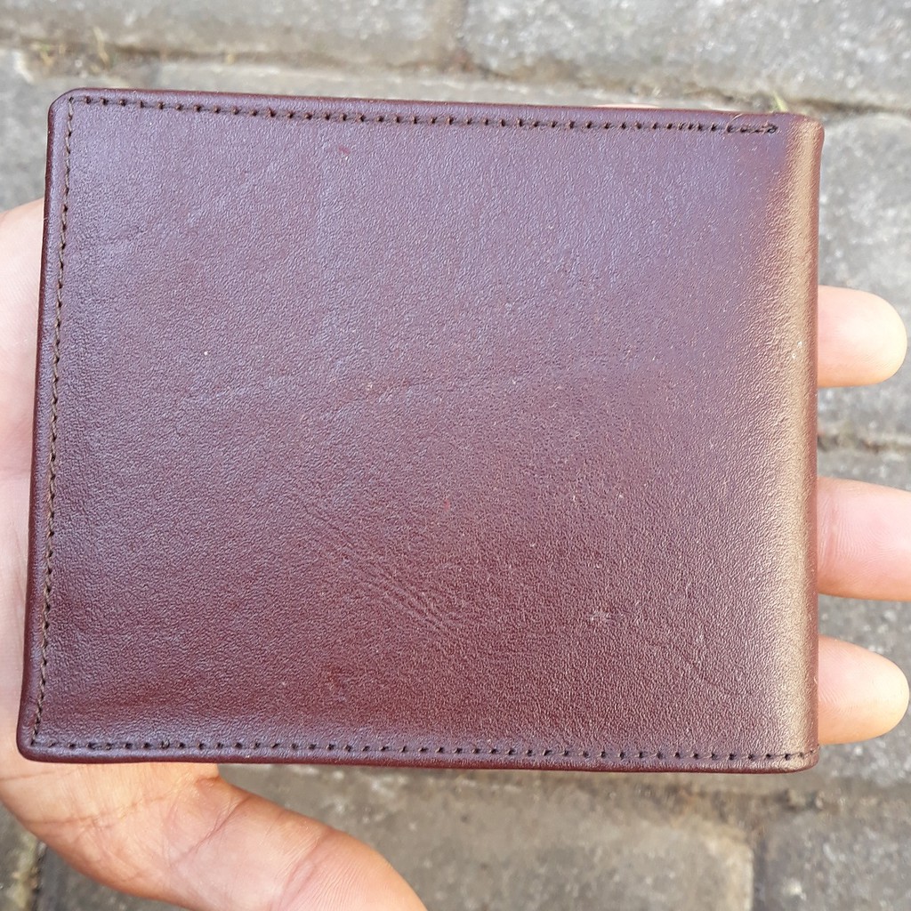 Dompet Asli Kulit Pria Wanita Dompet Kulit Lipat Warna Coklat