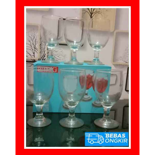gelas img kaki yang cantik 1 set 6 pcs cod
