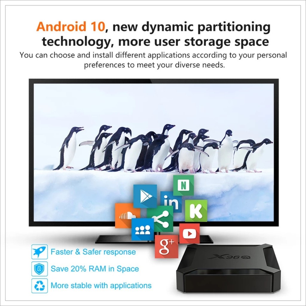 X96Q Android 10.0 TV BOX 2GB RAM 16GB ROM MIRACAST AIRPLAY