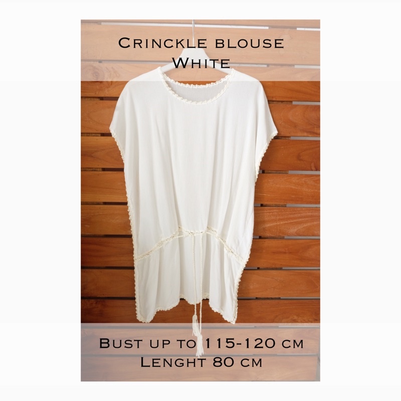 crinkle blouse rayon big size baju boho pantai