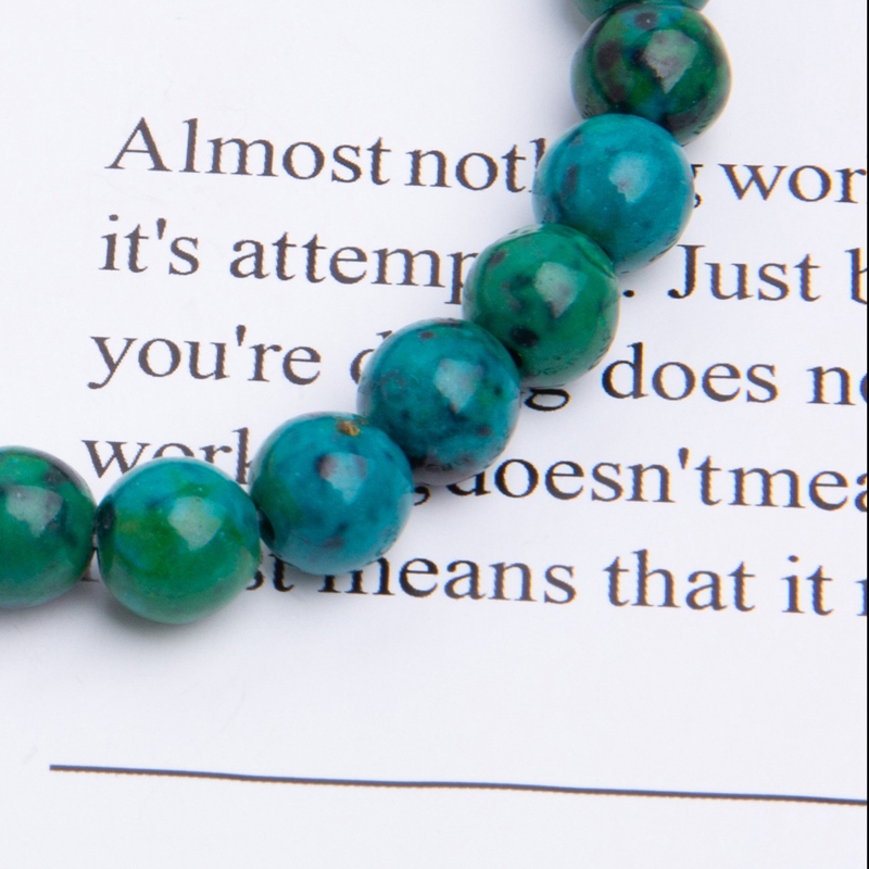 Diabetes Relief Chrysocolla Bracelet 8mm Smooth Polished Round Shape Bracelet Healing Gemstone Beads Birthstone