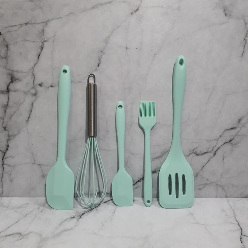 alat masak silikon whisk spatula set 5pcs