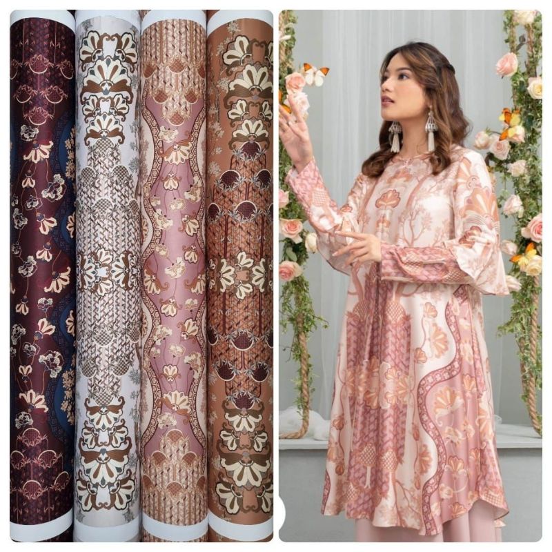 kain Dior silk • Dior silk • kain meteran murah • kain dasar • motif thalia • bahan gamis • bahan se