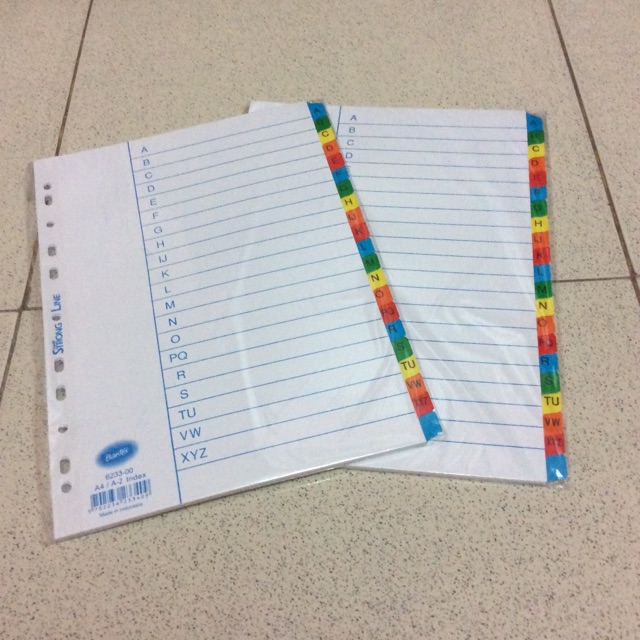

Divider / Pembatas Kertas BANTEX A-Z 6233