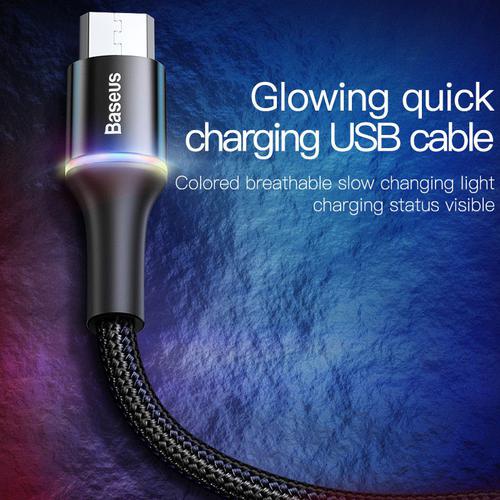 BASEUS KABEL DATA LED HALO FAST CHARGING LIGHTNING/MICRO USB/TYPE-C 1M