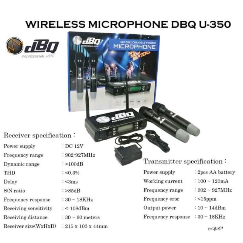 Mic Wireless DBQ U-350 PRO Original