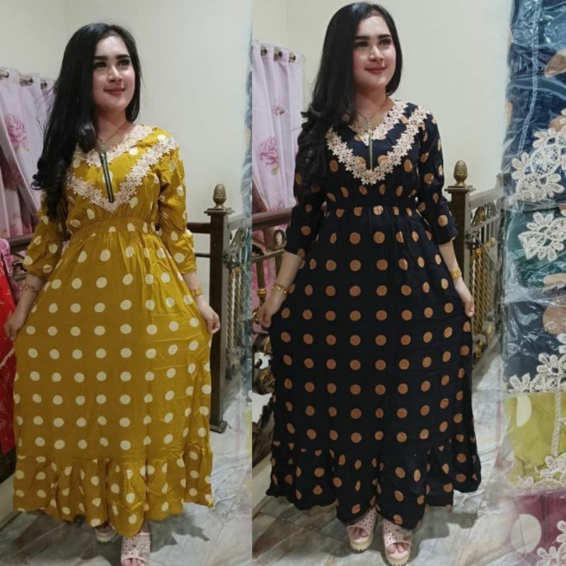 DASTER ARAB ZEEMA | RAYON SUPER GRADE A | RESLETING DEPAN BUSUI | RENDA MILO-Polkadot