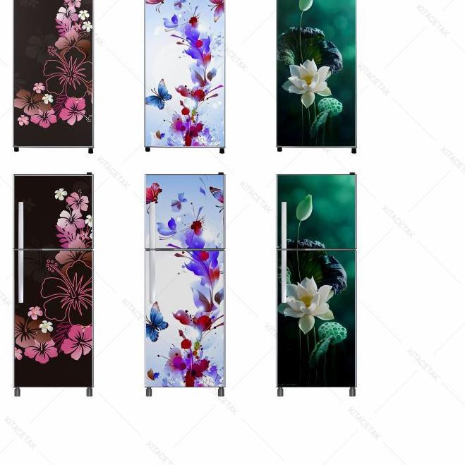 ○ Stiker Kulkas Sticker Wallpaper Kulkas 1 dan 2 Pintu Motif Bunga Shabby ♘