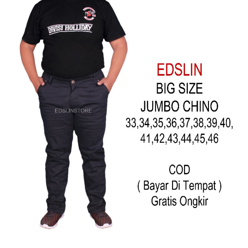 Celana Chino Jumbo Panjang Pria Celana Panjang Jumbo Chino Size:40-50