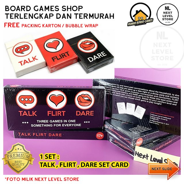 Talk Flirt Dare Couples Games Relationship Card Game 1 SET (3 DECK)
