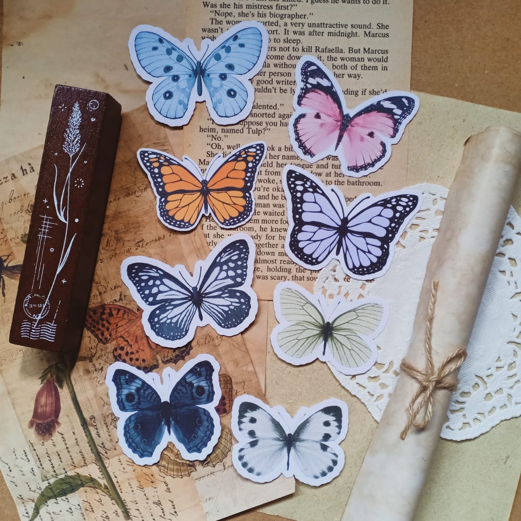 

20 Pcs Sticker Kupu - Kupu / Butterfly Sticker Pack / Sticker Journal / Sticker Vintage | Migyu Project