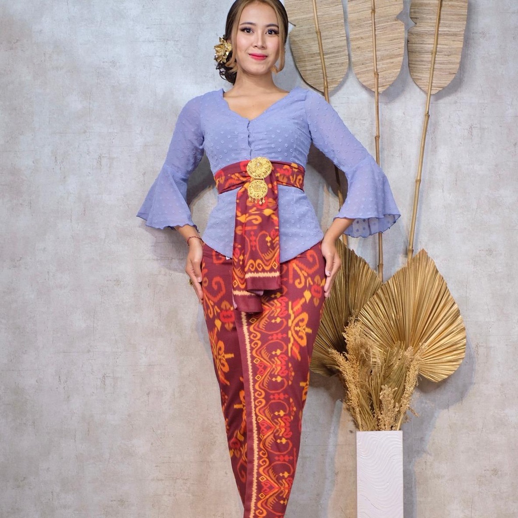 (KODE7) ONE SET KEBAYA JADI YORYU URAGIRI TROMPET+KAMEN MOSCREPE+SELENDANG-2