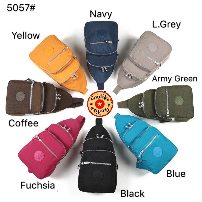 PROMO GUDIKA 5057 - Tas Waistbag Wanita Kekinian Import Original Terbaru Bahan Nilon Waterproof Anti Air Sling Bag Premium Korea bisa muat banyak barang banyak slot kocek terlaris - tas wanita - tas cewek - tas kerja - tas pinggang - gudika bag