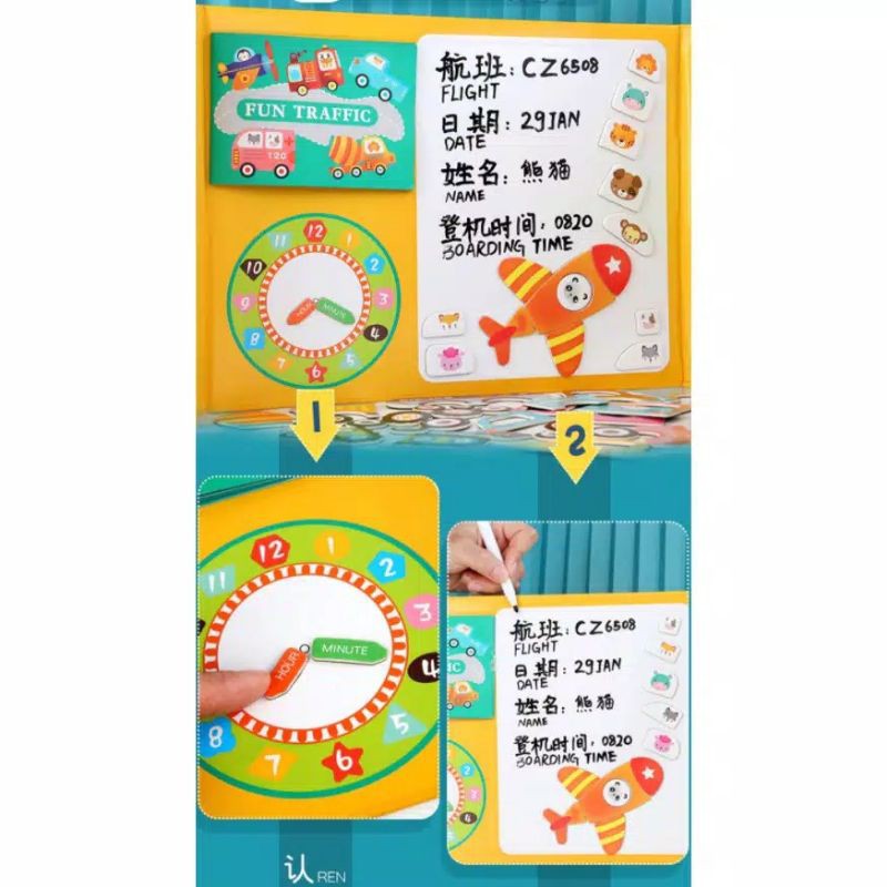 Buku magnetik anak, Magnetic book anak, Buku magnet puzzle papan tulis anak