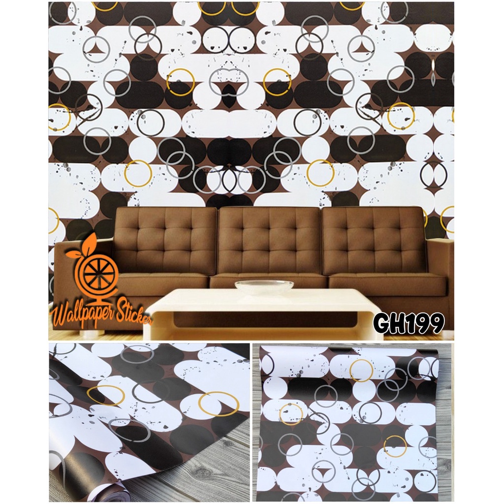 Wallpaper Dinding Wallpaper Sticker Brick Walpaper Stiker Polkadot - Worldhome