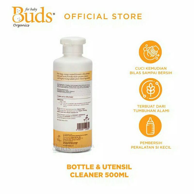 Buds Organics Baby Safe Bottle And Utensil Cleaner 500ml