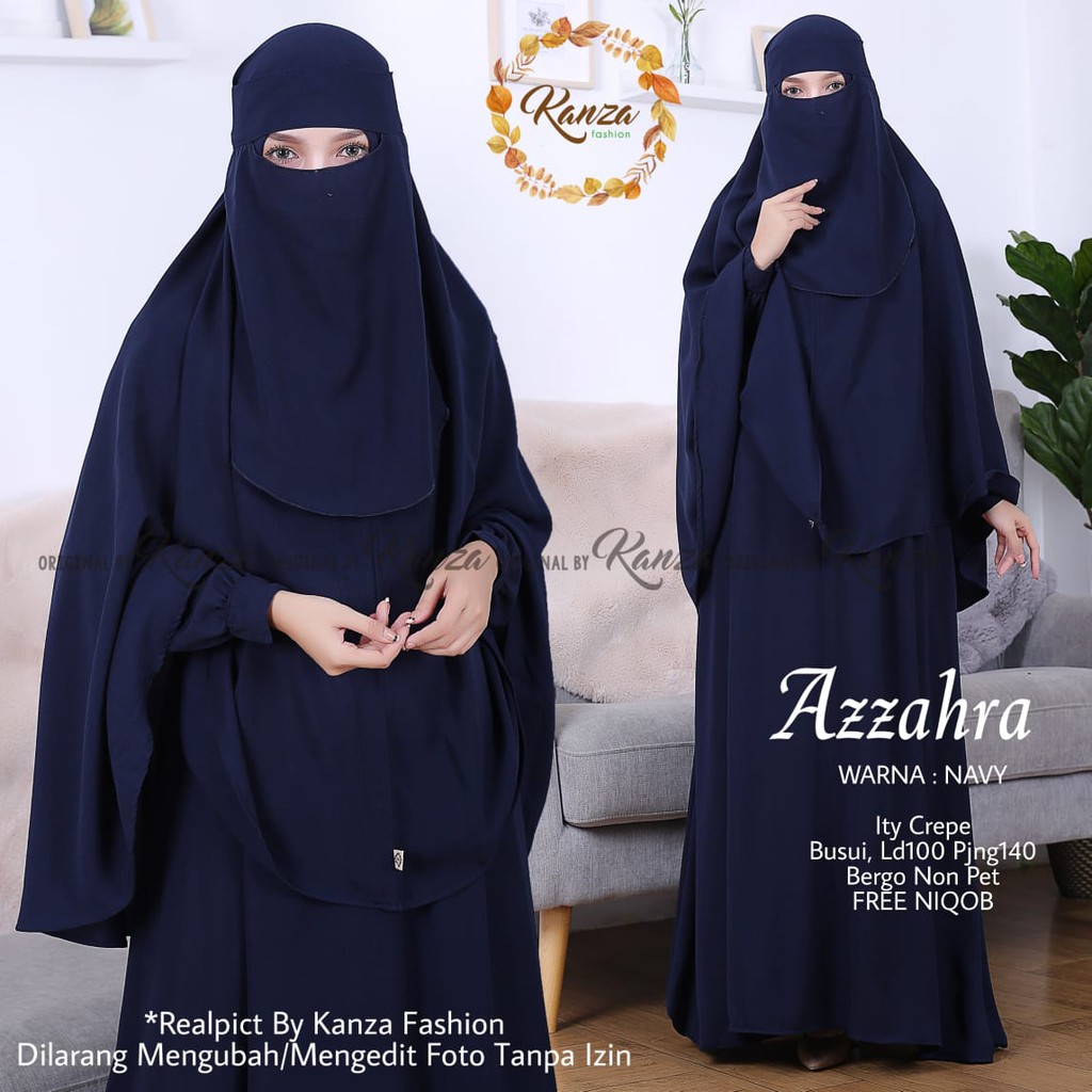 Jual Setelan Gamis Muslimah Jilbab And Cadar Azzahra Syari Ori Kanza