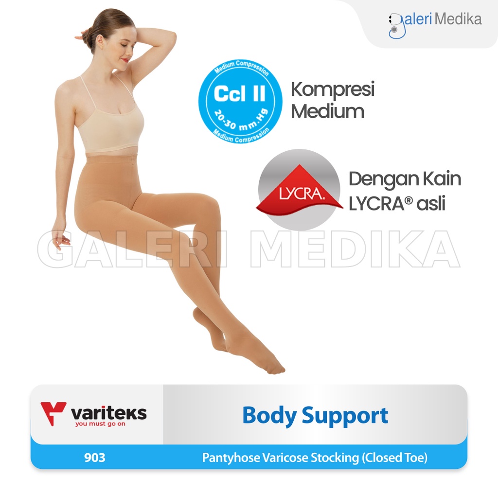 Stocking Varises Variteks 903 Kompresi Menengah 20-30mmHg Kelas 2 / Medium Compression CCL 2 - Stoking Varises