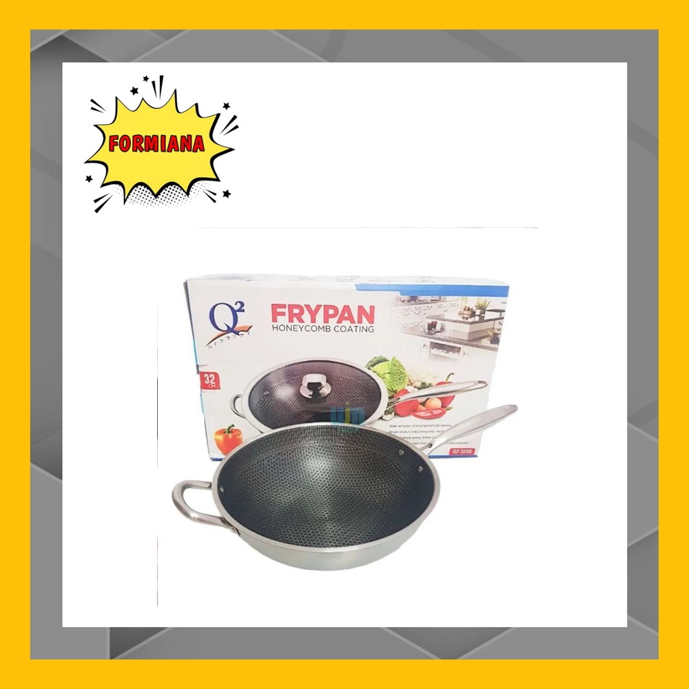 FM - Panci Wajan Goreng Anti Lengket 32 cm Honeycomb Wok - 3288 / set anti Lengket Serbaguna