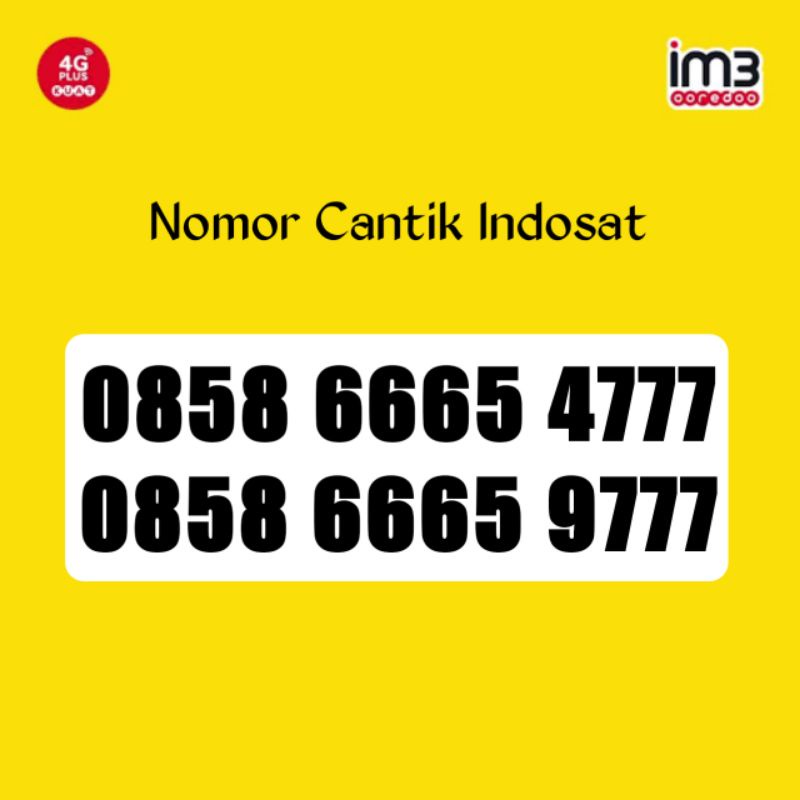 Nomor Cantik Im3 Double Triple ekor 777