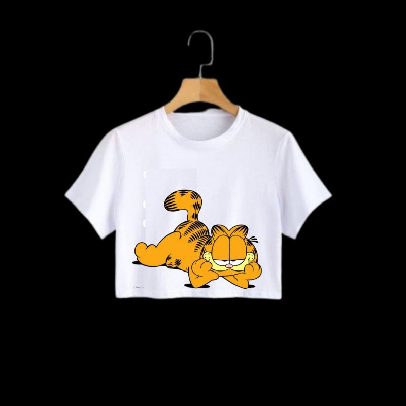 Clothing May - Crop Top Crop Garfield Kaos Distro Croptop Atasan Krop Top Wanita Cewek Viral