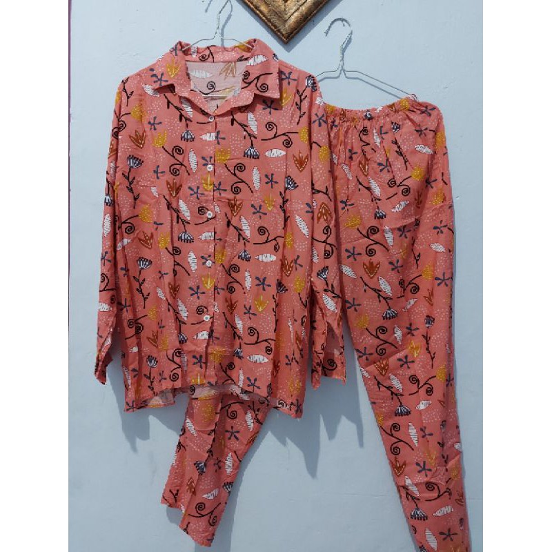 ONE SET/SETELAN PAJAMAS WANITA DEWASA LD 110 CM TYE DYE RAYON VISCOSE PREMIUM-5