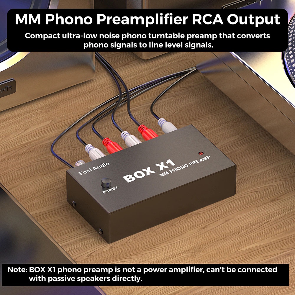 Fosi Audio Preamplifier HiFi Phono Turntable Preamp - BOX X1 - Black