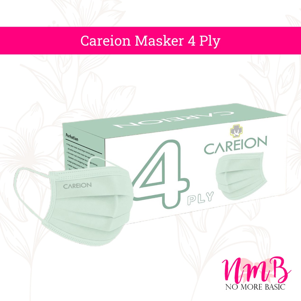 Masker Earloop Careion Embossed 4 Ply isi 50 Pcs