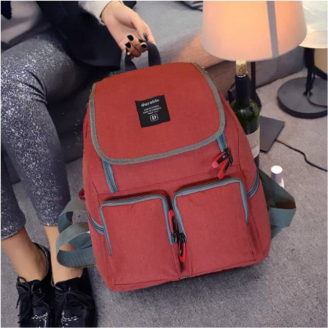 Ransel Preppy Tas Bahu Gaya Korea Pemuda Fashion Wanita Ransel Laptop Tas Sekolah untuk Remaja Anak Perempuan Anak Laki-laki Tas Buku Travel