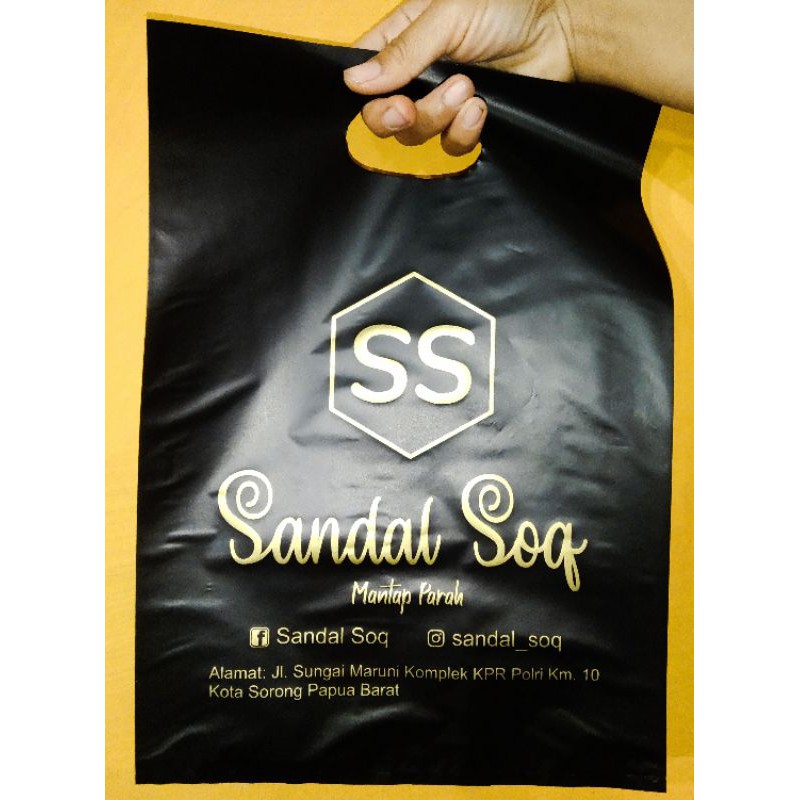 

Sablon/cetak plastik plong warna gold