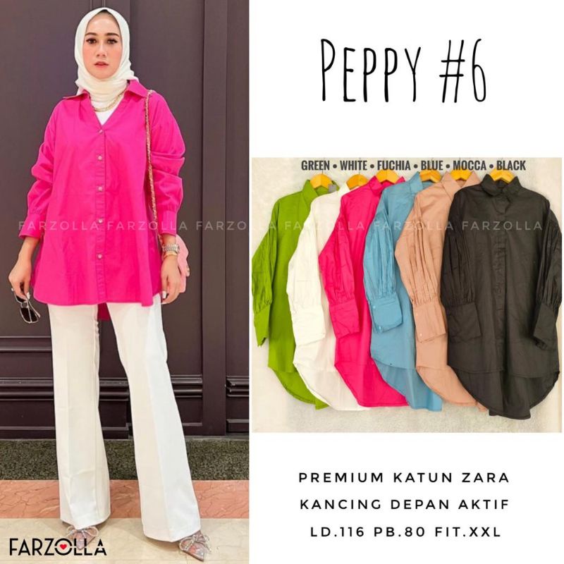 PEPPY #6 BY FARZOLLA OVERSIZE BLOUSE/ KEMEJA PREMIUM KATUN ZARA