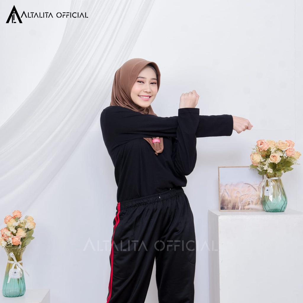 Altalita - Hijab Sport Instan pet Bahan Jersey Spandek Premium Polos Cocok Untuk Sekolah Olahraga dan Sehari-Hari