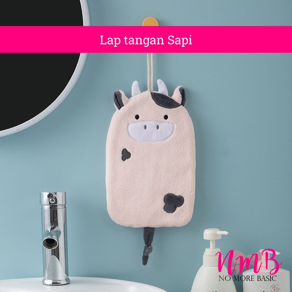 Lap Tangan Gantung Karakter Sapi / Handuk Tangan Gantung Karakter Sapi / Handuk Anak / Hand Towel