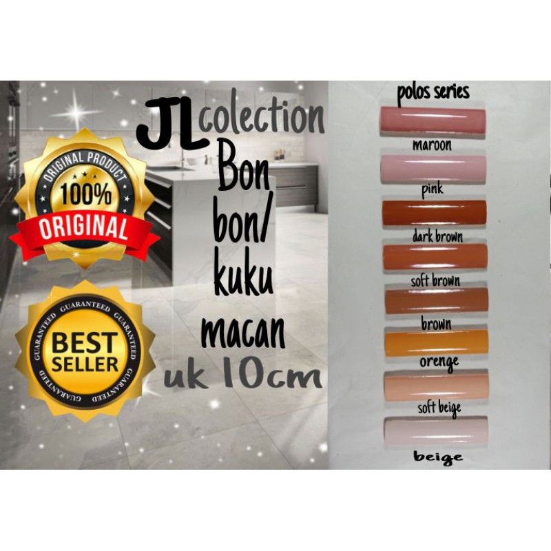 Bon bon / kuku macan keramik uk 10cm motif POLOS