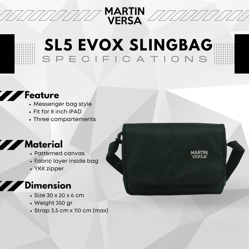 Martin Versa SL5 EVOX Tas Selempang Pria Man Messenger bag Kanvas Motif