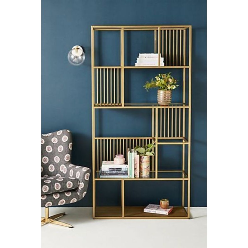 RILT - RAK HIASAN RAK PAJANGAN RAK PENYIMPANAN MINIMALIS GOLD LUXURY