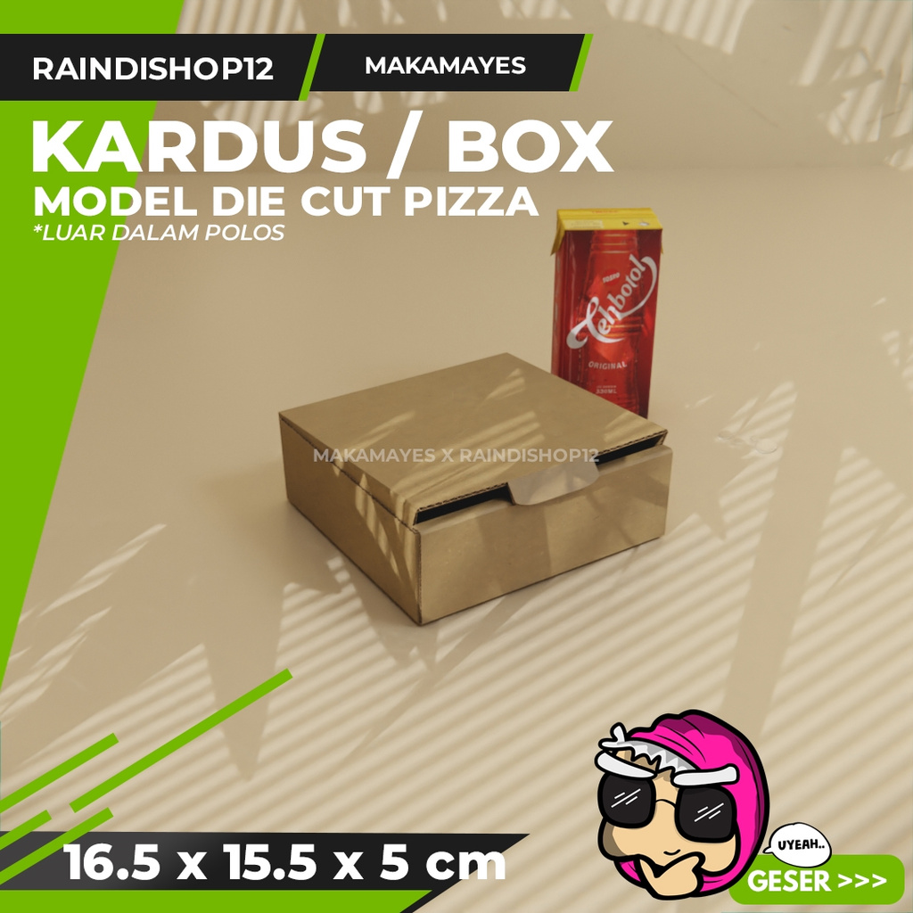 

(MIN 20 PCS) BOX 16.5 X 15.5 X 5 CM KARDUS DIE CUT PIZZA KEMASAN PACKAGING KADO