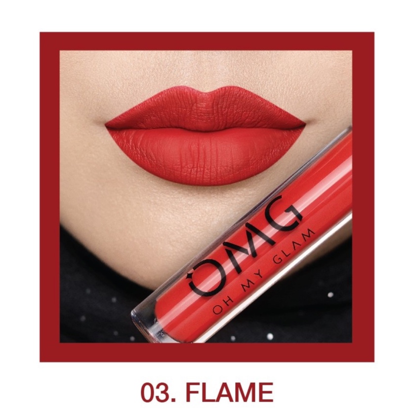 OMG OH MY GLAM Matte Kiss Lip Cream-OMG 03 Flame