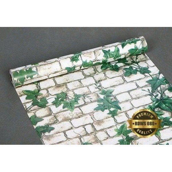 wallpaper motif batu alam berdaun