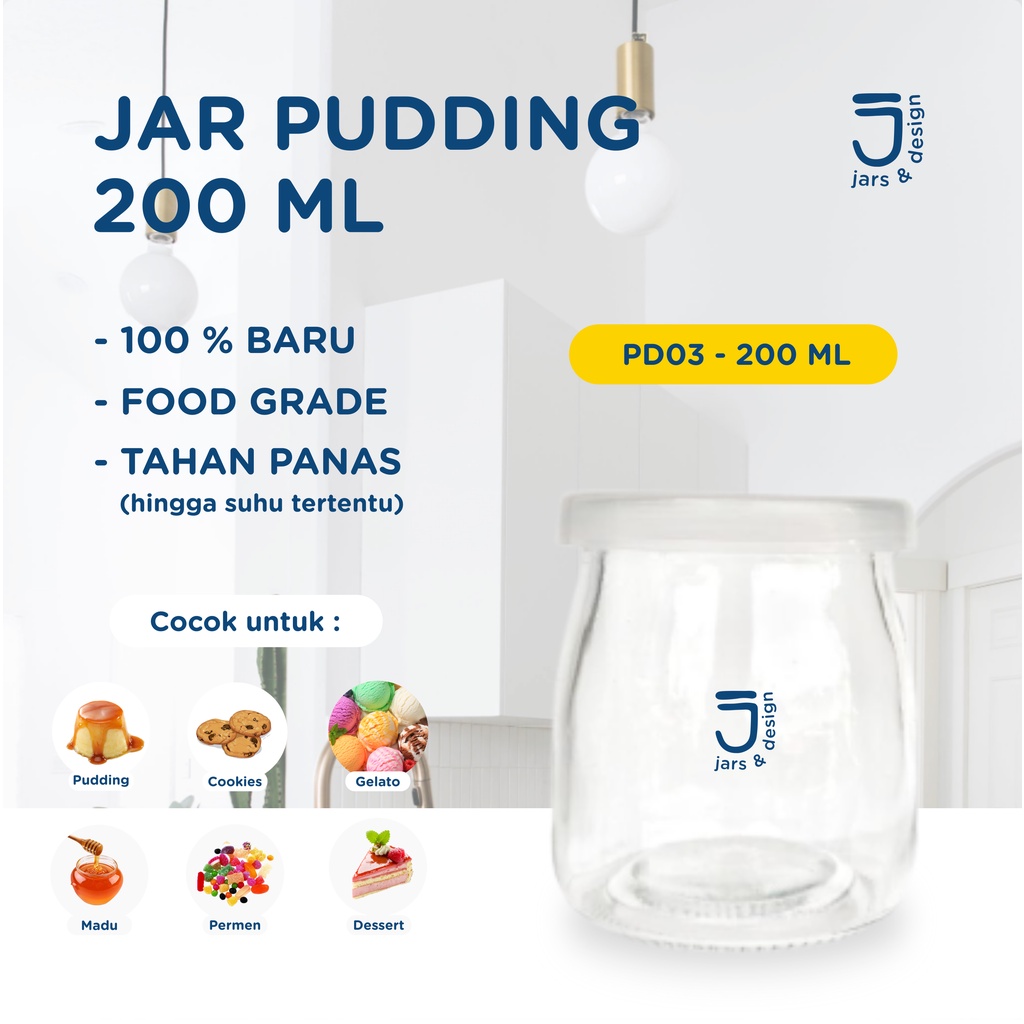 PD03 - Jar Puding 200ml / Jar Kaca 200ml