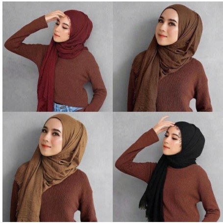 ( Fy ) Hijab Pashmina Import jilbab Arabian Shawl Cotton Wide Jilbab Bahan Katun Pasmina Premium