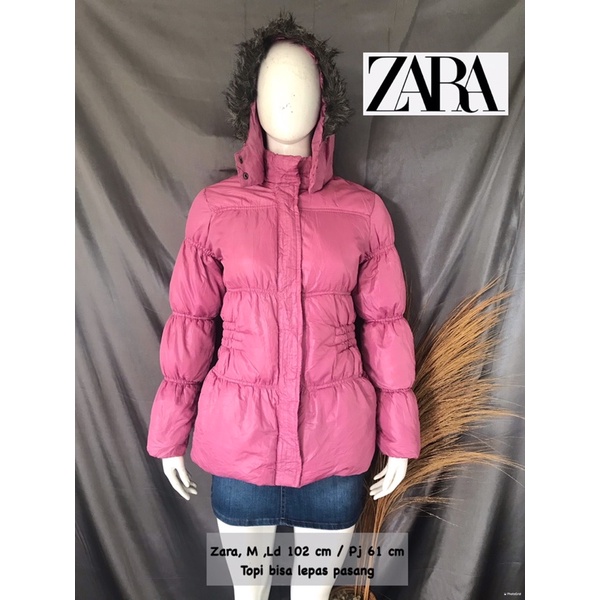 Jaket Winter ZARA Wanita | jaket tebal musim dingin coat bulu | Preloved second Branded bekas Thrifting