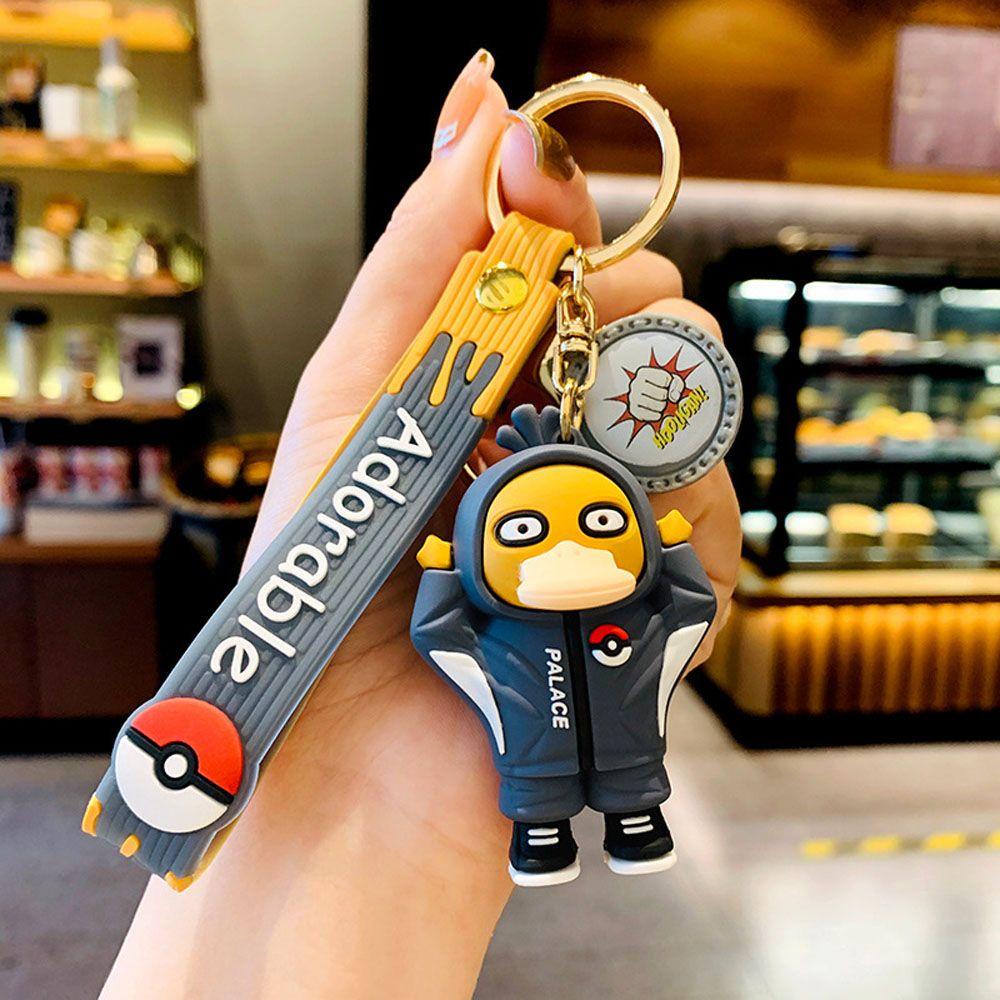 Gantungan Kunci Agustin Pikachu Lucu Anime Jepang Miniatur Jenny Turtle Keyring Spray Fire Dragon Key Ring